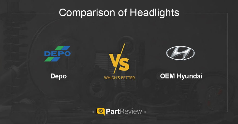 Comparison of headlights Depo and OEM Hyundai