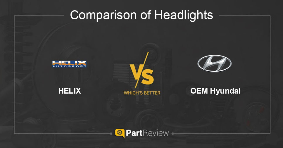 Comparison of headlights HELIX and OEM Hyundai
