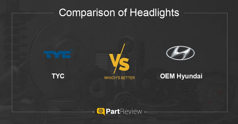 Comparison of headlights TYC and OEM Hyundai
