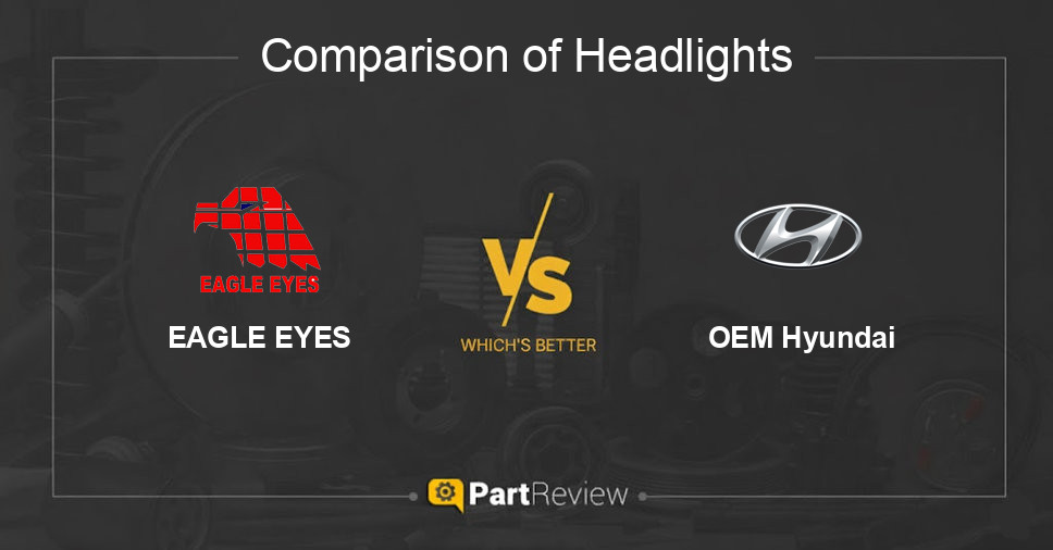 Comparison of headlights EAGLE EYES and OEM Hyundai