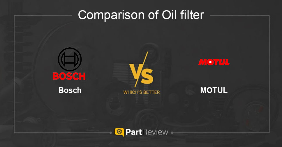 Comparison of oil filter Bosch and MOTUL