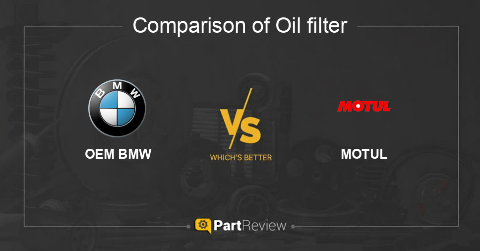 Comparison of oil filter OEM BMW and MOTUL