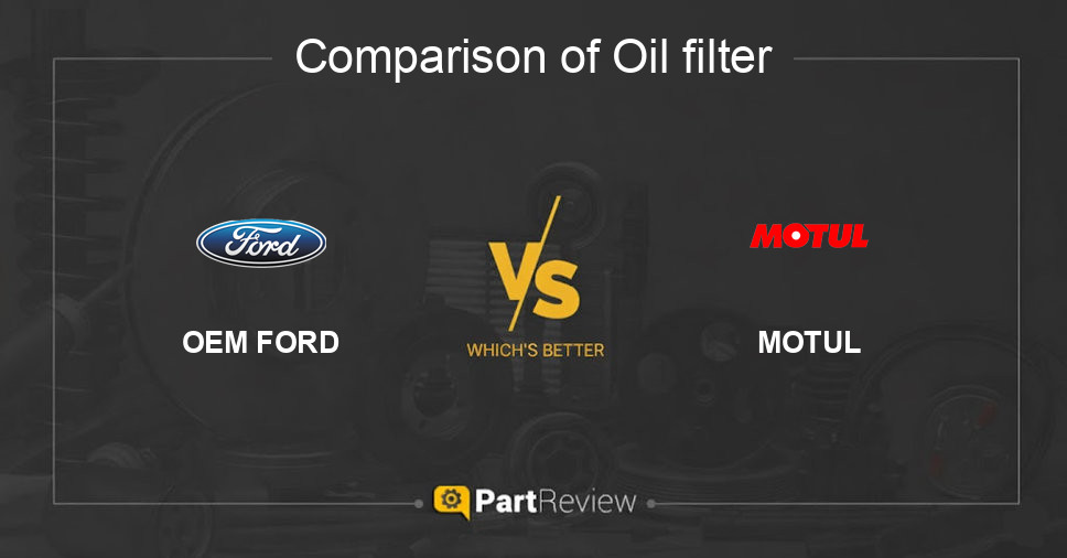 Comparison of oil filter OEM FORD and MOTUL