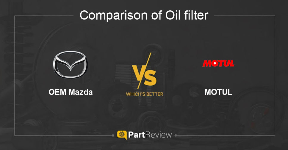 Comparison of oil filter OEM Mazda and MOTUL