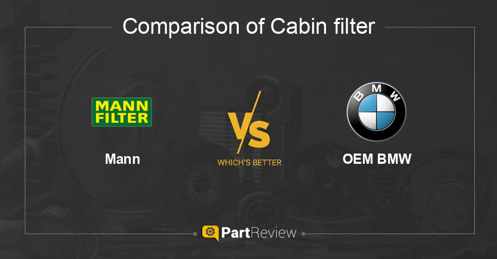 Comparison of cabin filter Mann and OEM BMW