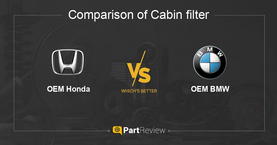 Comparison of cabin filter OEM Honda and OEM BMW