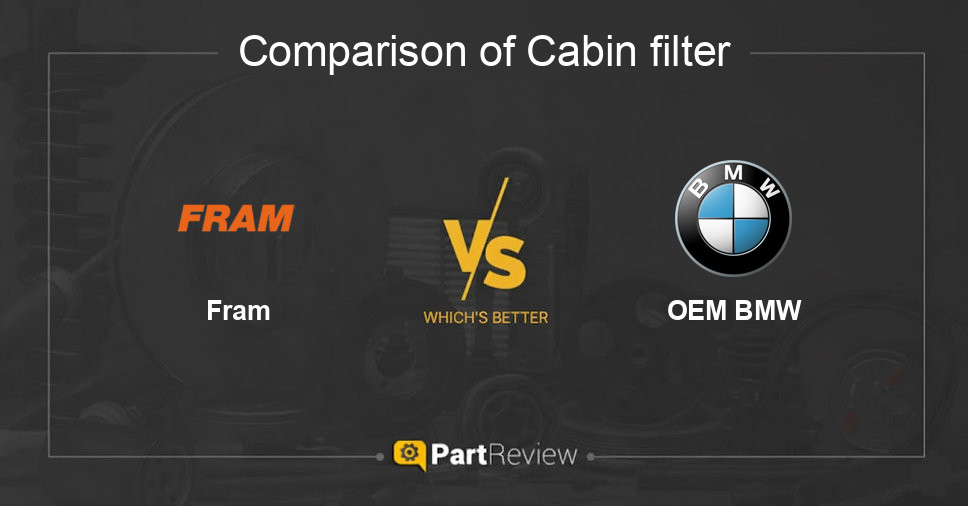 Comparison of cabin filter Fram and OEM BMW
