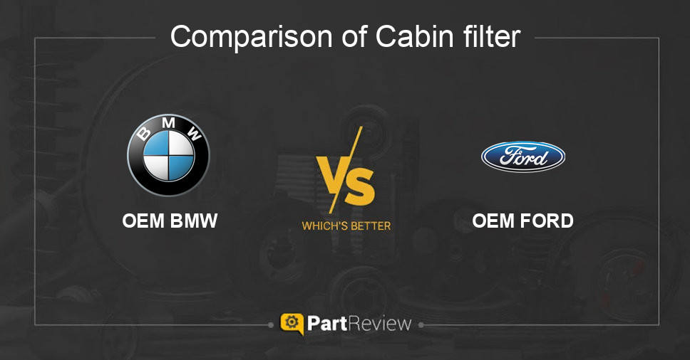 Comparison of cabin filter OEM BMW and OEM FORD