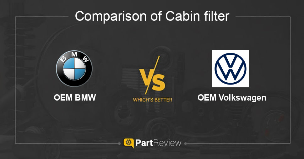 Comparison of cabin filter OEM BMW and OEM Volkswagen