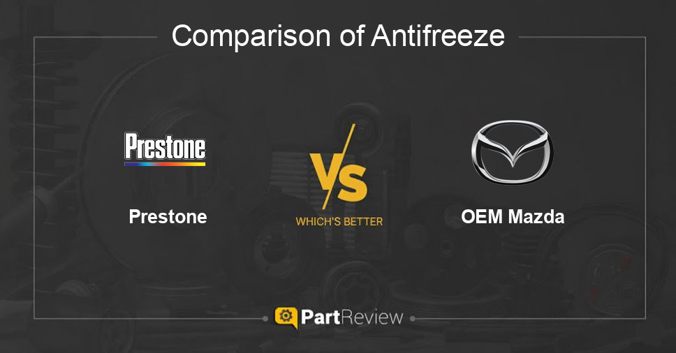 Comparison of antifreeze Prestone and OEM Mazda