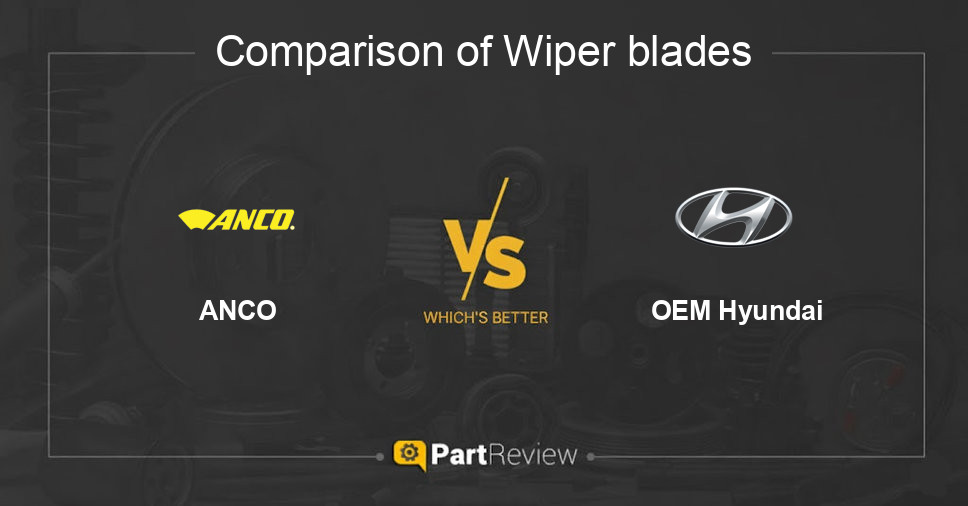 Comparison of wiper blades ANCO and OEM Hyundai