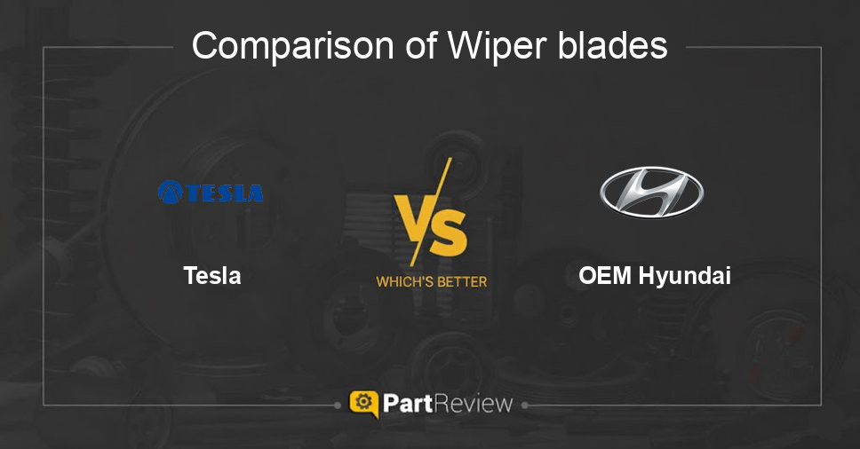 Comparison of wiper blades Tesla and OEM Hyundai