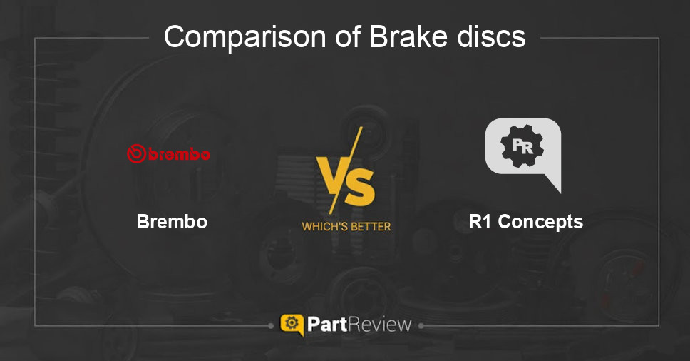 Comparison of brake discs Brembo and R1 Concepts