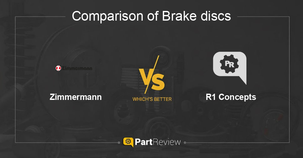 Comparison of brake discs Zimmermann and R1 Concepts