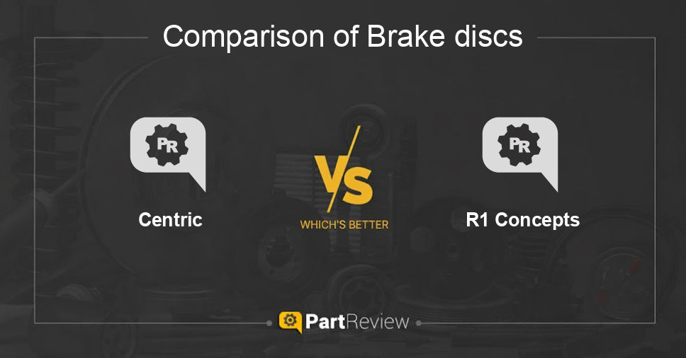 Comparison of brake discs Centric and R1 Concepts